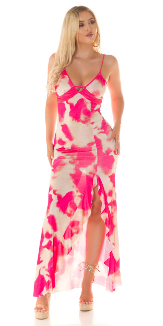 dress, backfree with slit on side Pink
